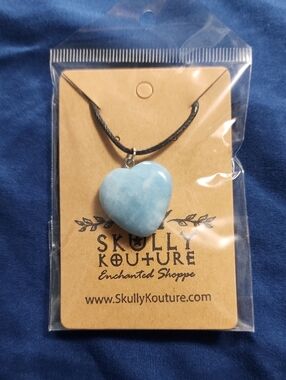 Light Blue Heart Pendant Necklace